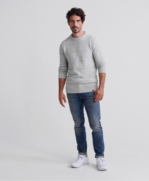 Superdry Keystone Crew Neck Férfi Ugró Fehér | BDFWJ8731